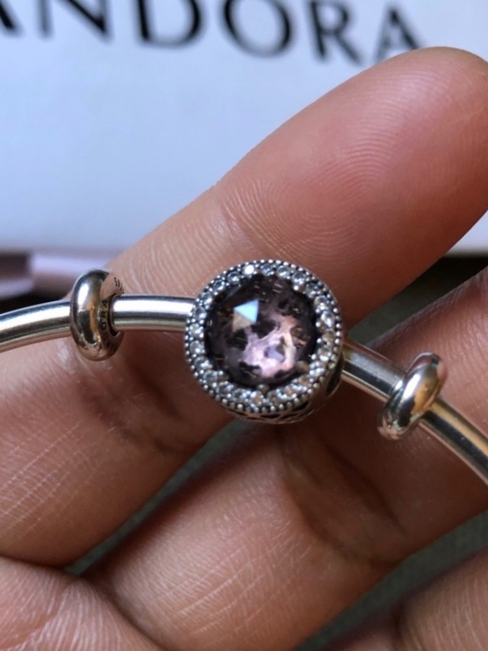 Authentic Pandora Bracelet Bangle Charm & Stoppers - Picture 2 of 7
